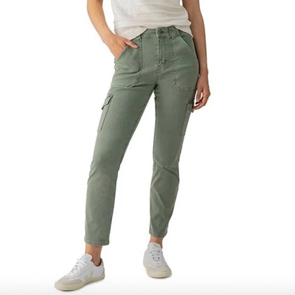 SANCTUARY Pants Size 34 NEW Hayden Sculpted Slim Straight Jeans Olive Green
